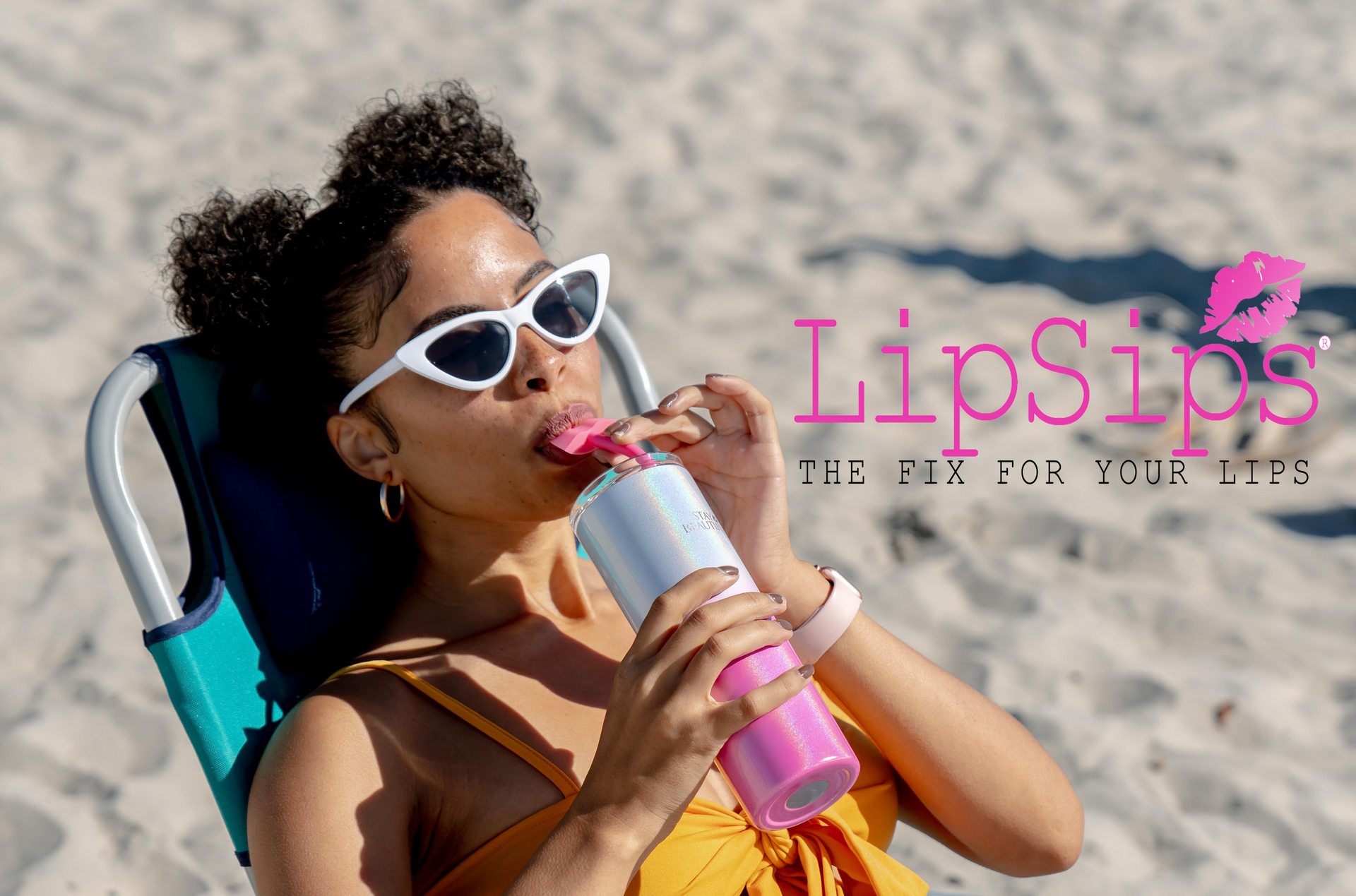 LipSips Lipsip Sip from A Straw Without Pursing Your Lips to Help Prevent Lip Lines Wrinkles Includes Detachable Lipsip, Reusable Sili, Blue